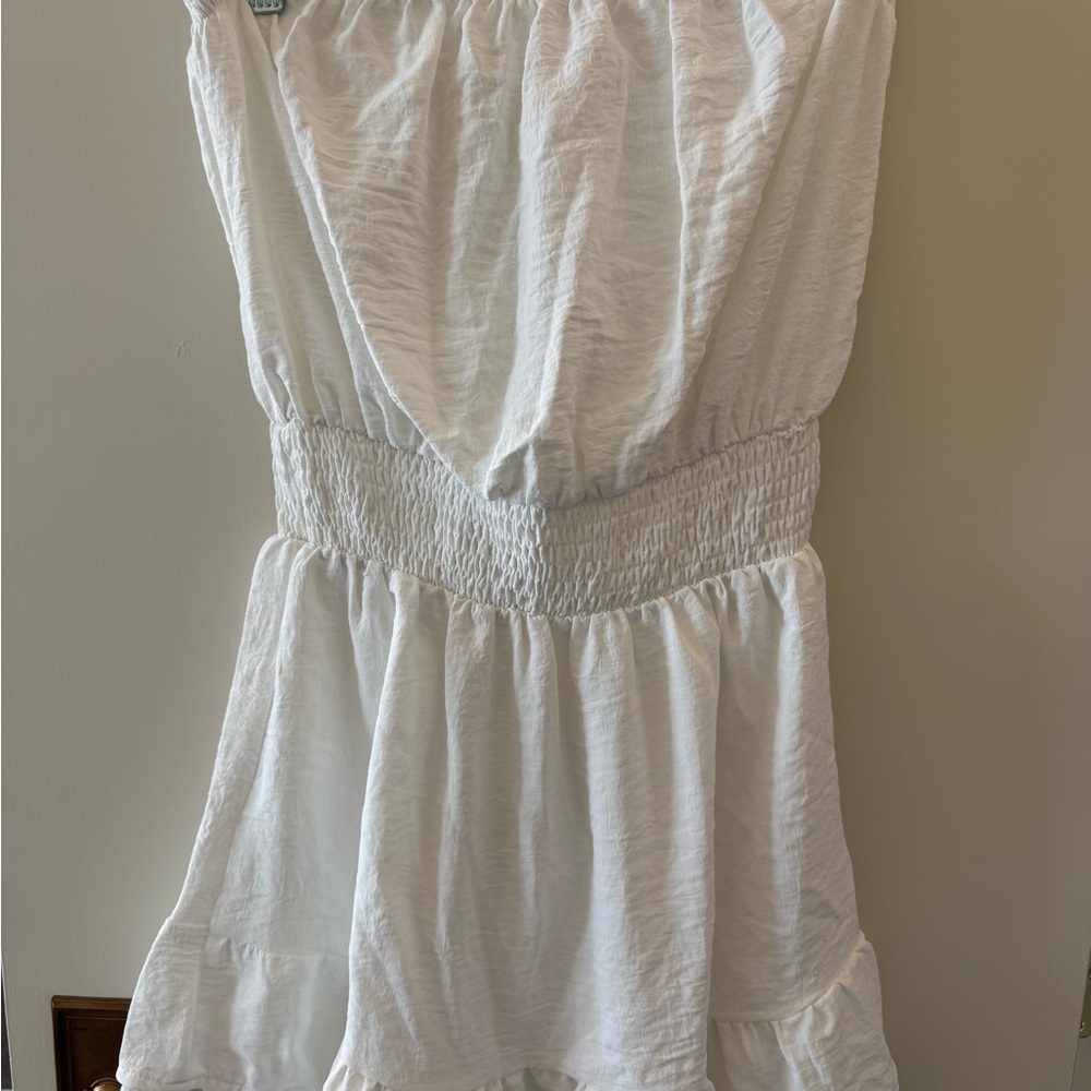 Cupshe White Pom-Pom Trim Dress